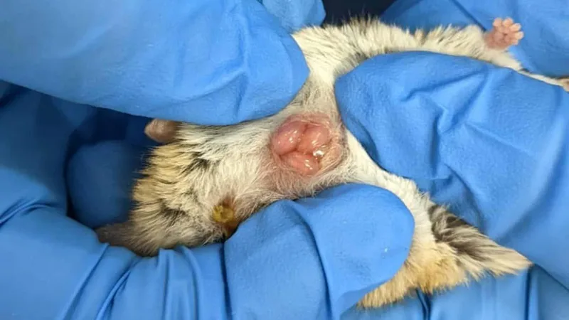 Newborn marsupials seen crawling to mother's pouch for the first time