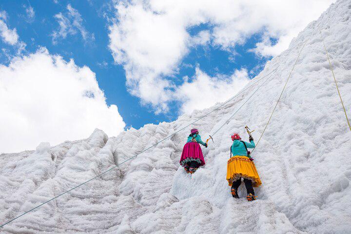 Join Bolivia's remarkable cholitas climbing Andean glacial peaks