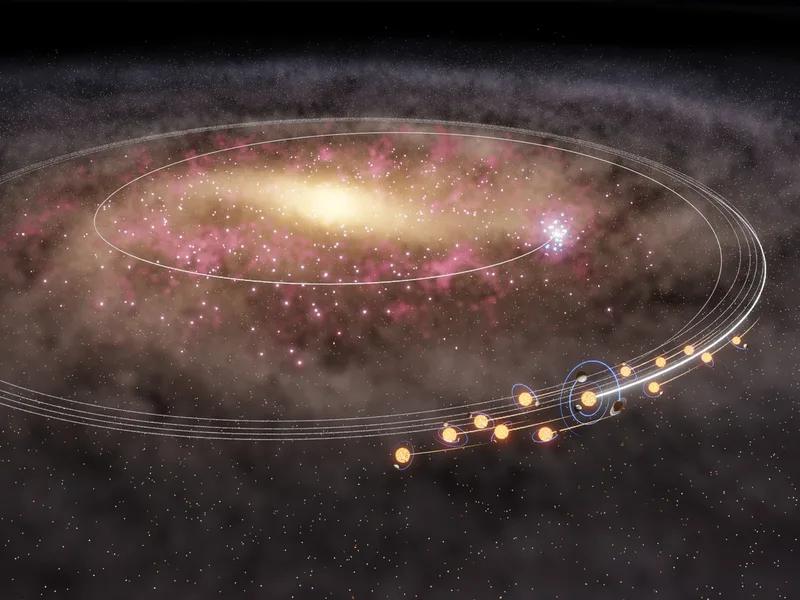 The sun and thousands of its twins migrated across the Milky Way just in time