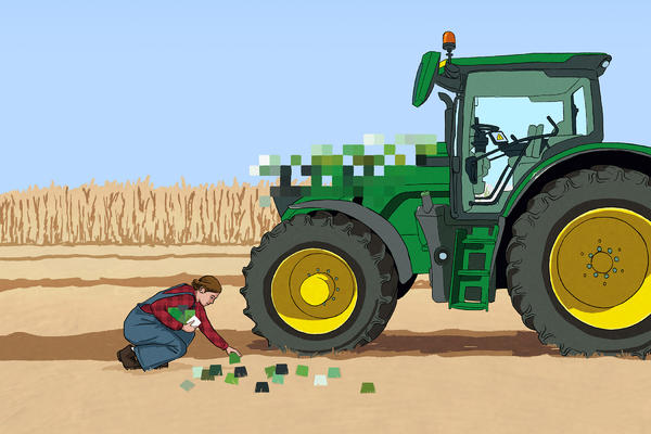 Trucks and tractors reflect a bubbling frustration in rural America