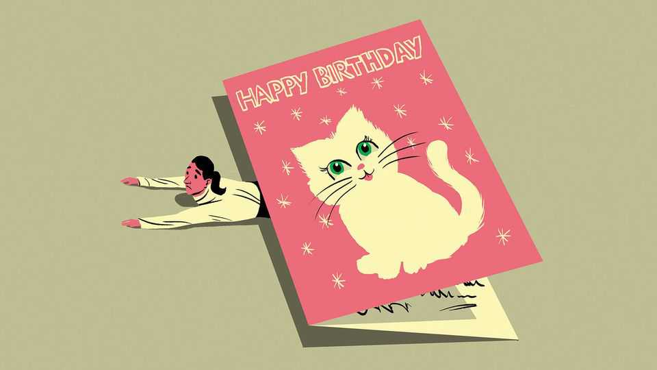 Signing the office birthday card
